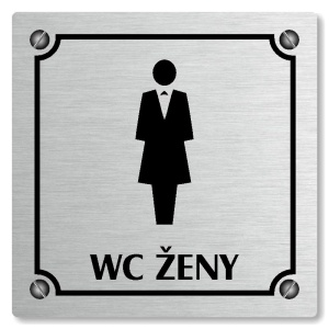 WC ženy, 148x148mm, stříbrná, Kansas